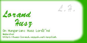lorand husz business card